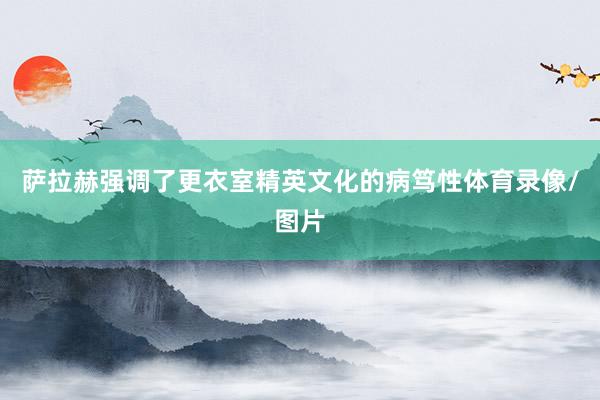 萨拉赫强调了更衣室精英文化的病笃性体育录像/图片